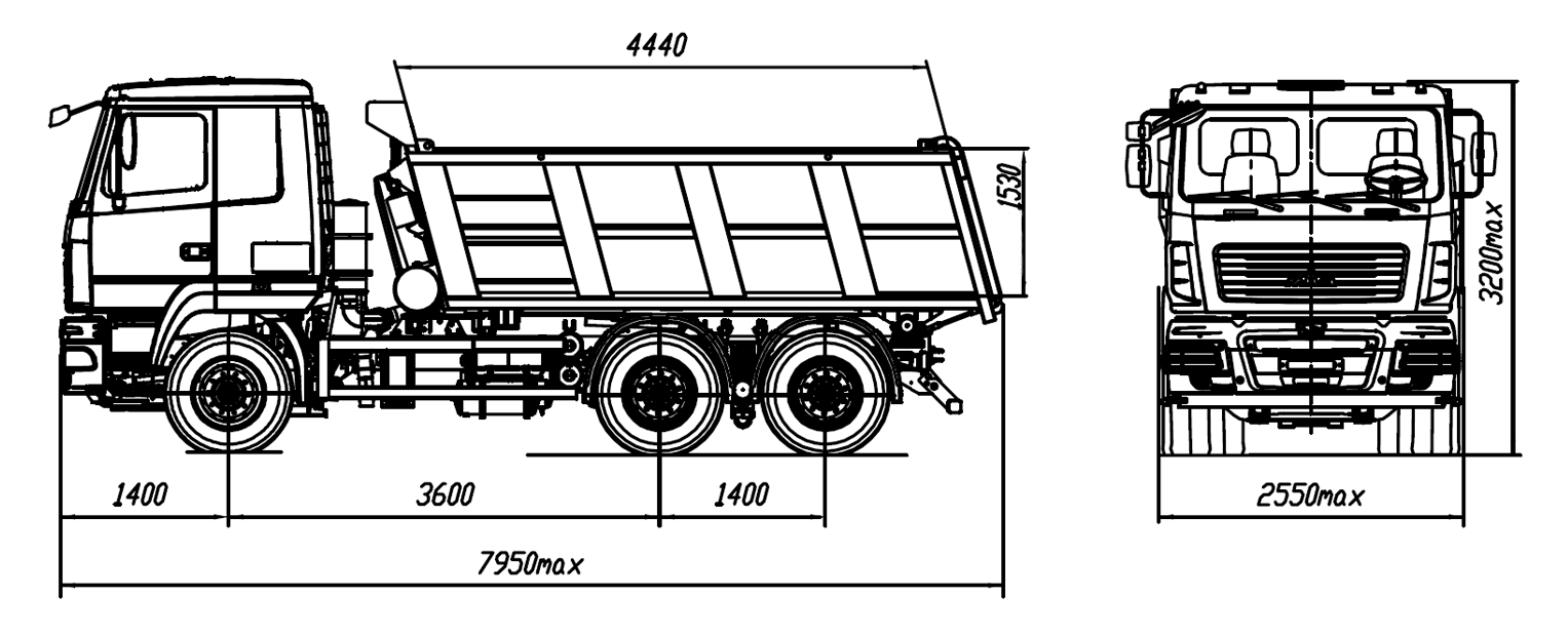 Самосвал МАЗ-650126-8584-000 — характеристики, габариты, описание | Купить  самосвал в Москве, узнать цены у официального дилера МАЗ